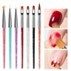 Nail Art Tools, Nail Art Crystal With Diamond Pull Line Pen, Smudge And Paint Hook Line Pen, 7 Pcs.