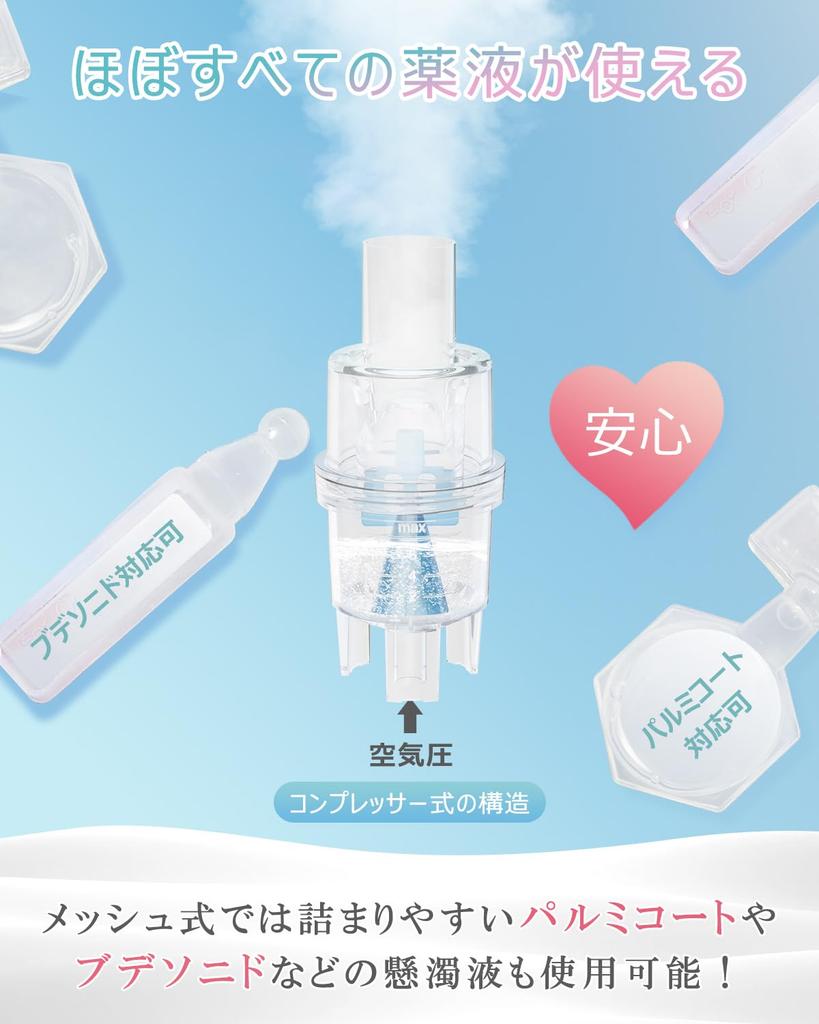MEDIKEN ME101 White Compressor Nebulizer Inhaler - Fine Mist, Quiet Operation, Easy Cleaning, USB-C Powered, Compatible with Common Inhalation Medicat