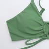 Women's New Solid Color Lace Up Sexy Bikini Two Piece Swimsuit