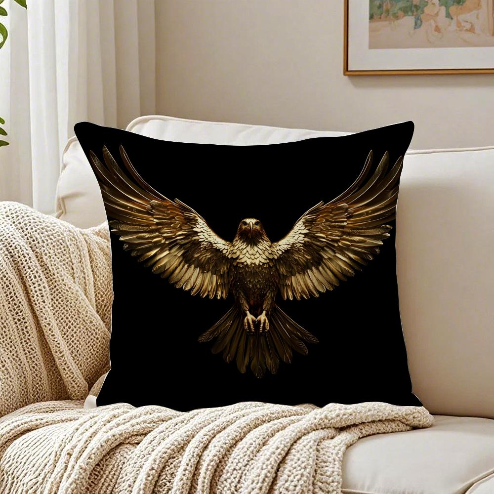 BBlack Gold Eagle Pillow Luxury Decor Cushion Cushion Cover Pillowcase Antidustmite living Room Sofa Decor Cushion Room