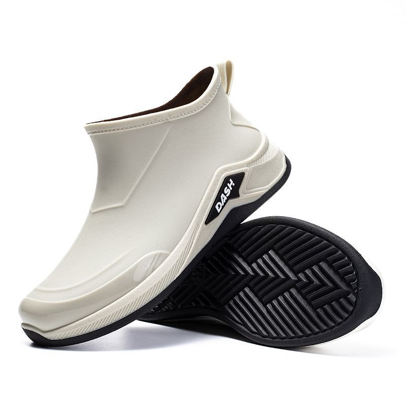 Men's Short PVC Outdoor Rain Boot Waterproof Durable Non-Slip Fishing Work Shoe for Men