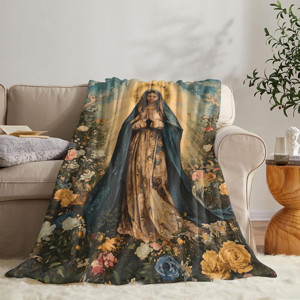 GUOYU Blanket Mary Throw Soft Flannel Throw Summer Blanket Lightweight Cozy Nap Blanket for Sofa Bed Travel