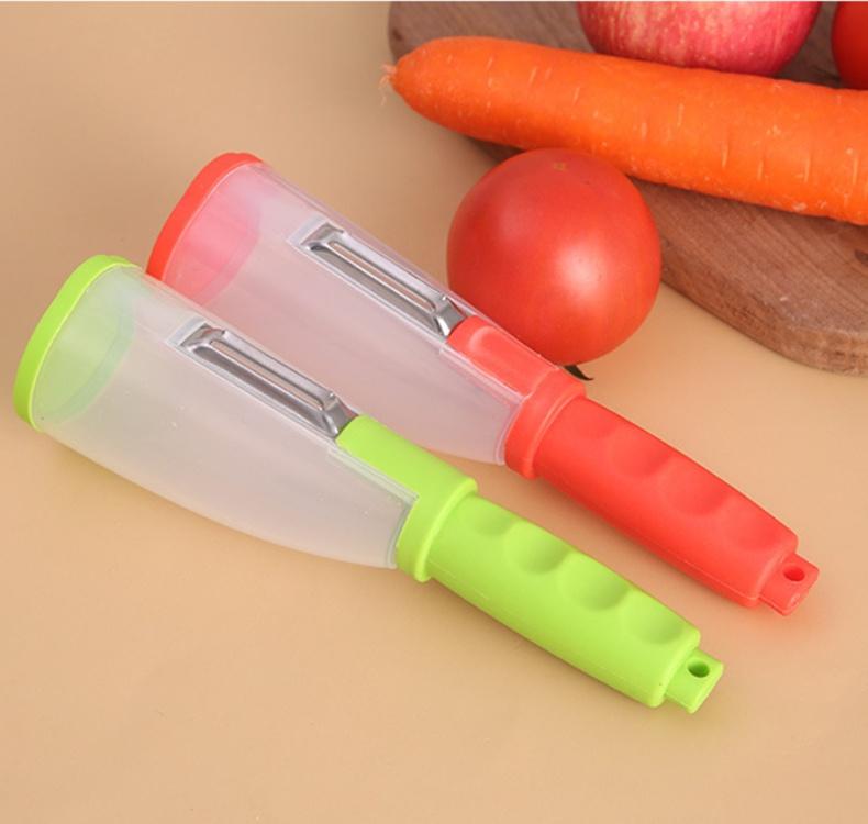 Многофункциональный нож для пилинга с трубкой для хранения, овощечистка, принадлежности для очистки фруктов и овощей, товары для дома