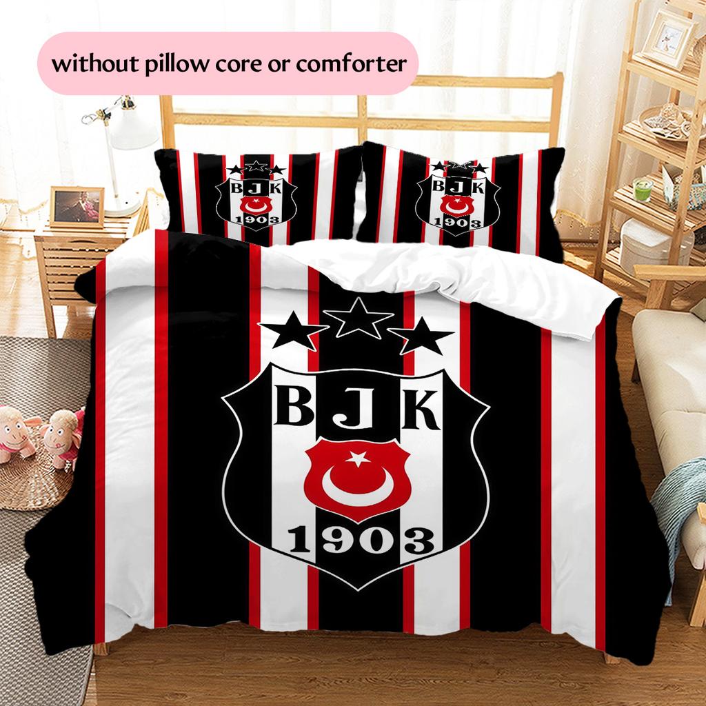 BJK2 Pattern Bedding Quilt Set Home Decoration Gift (1 * duvet cover + 2 * pillowcase without core)