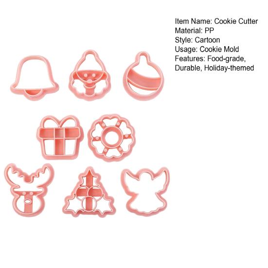 8 шт. Набор рождественских формочек для печенья 3D Мини-штампы для выпечки DIY Пресс-формы