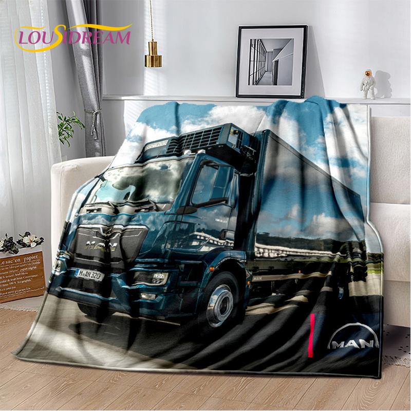 HD Man Truck Lorry 3D Печать Мягкие фланелевые одеяла, Плед Удобное одеяло для пикника Кровати Диваны Дома Спальня Подарки