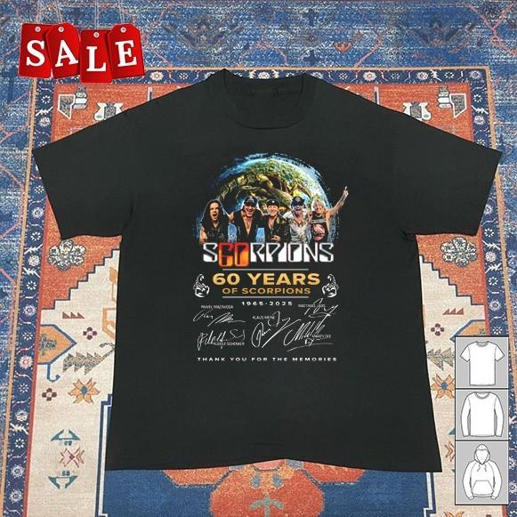 Новая футболка Scorpions 60 лет anniversary Подарок для фанатов Унисекс S-5XL CA653