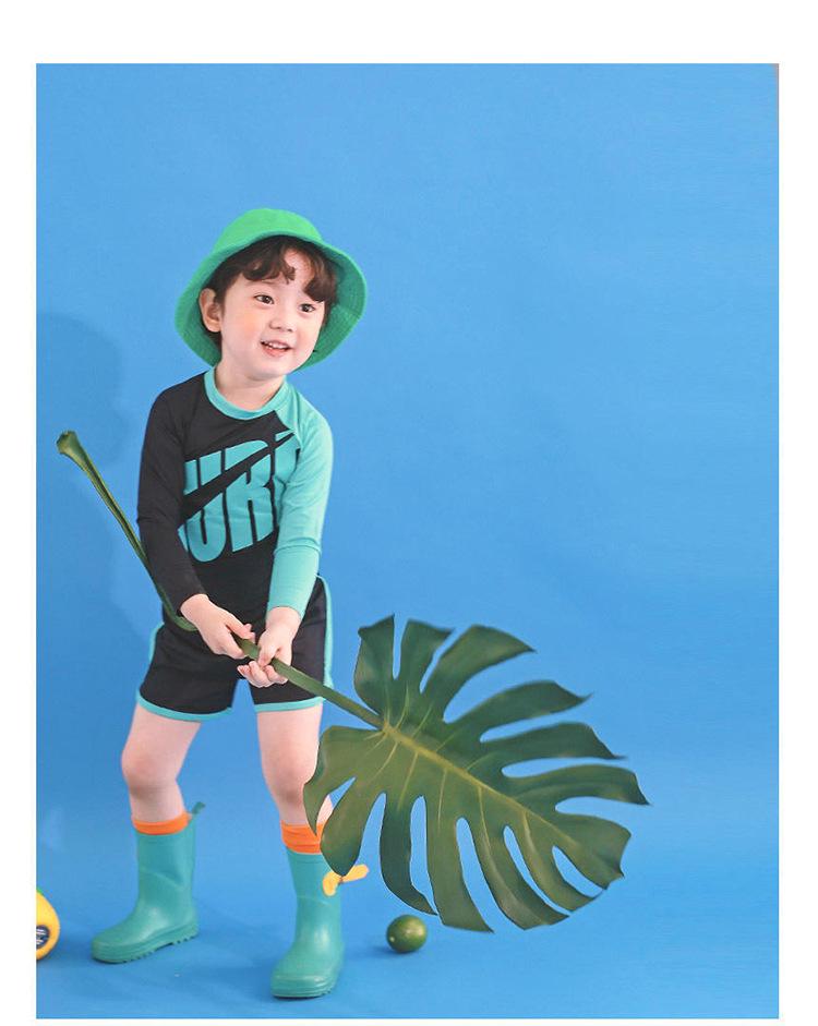 2024 Детский быстросохнущий купальный костюм: Солнцезащитный лонгслив, раздельный дизайн для девочек и мальчиков