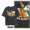 G Back Print Cool Vintage Cotton  Mens Cat Printed Graphic Tshirt  Acid Washed  Streetwear Big Size Oneck mens Tee Tshirt