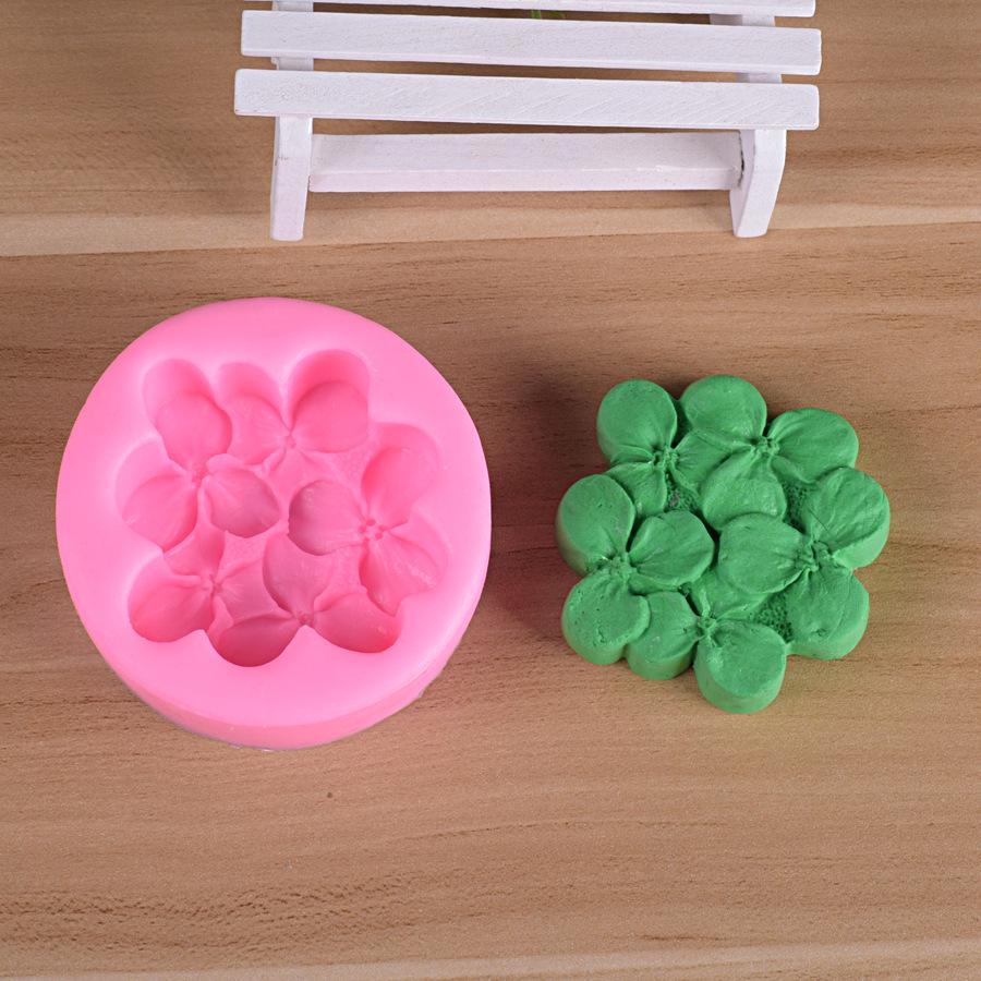 Силиконовая форма клевер внахлест цветок форма для мыла DIY форма для выпечки ручной работы