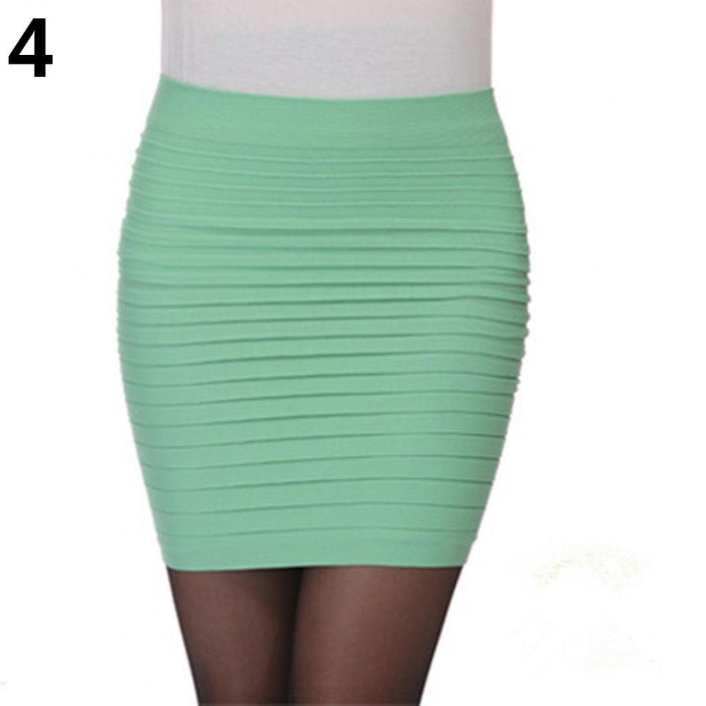 Ladies Sexy Stretch Tight Short Fitted Skirt