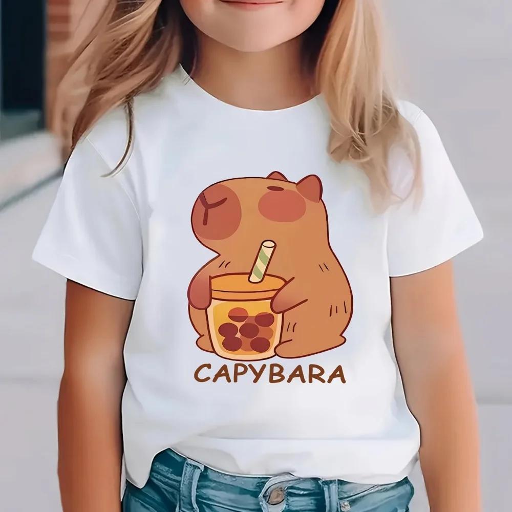 Kids Clothes Summer Capybara Graphic T Shirts ONeck Clothing for Girls Short Sleeve Children TShirt Fashion Tops Child T Shirt