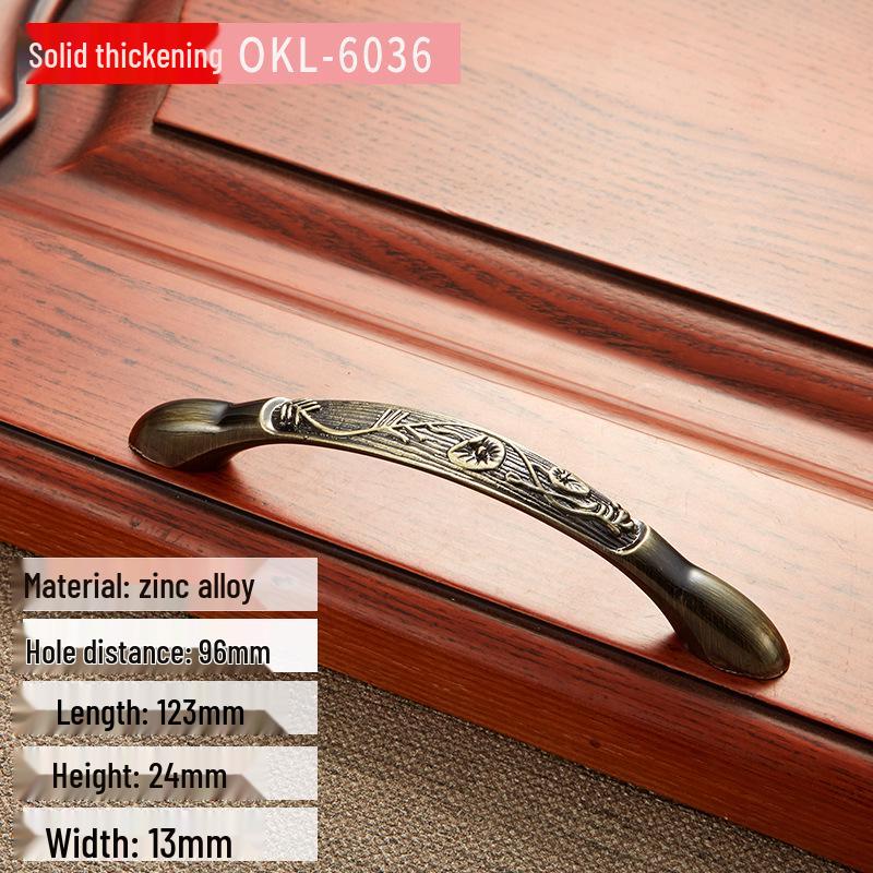 Классические европейские антикварные медные ручки для кухонных шкафов и гардеробов в зеленом и красном цвете