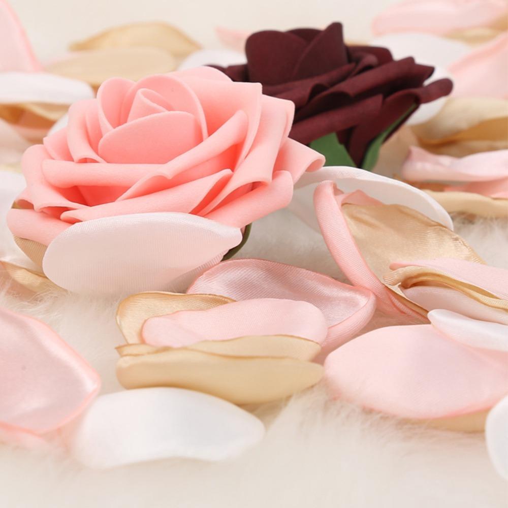 200 шт. Лепестки цветов смешанных цветов Искусственные лепестки роз для свадебной дорожки, центральные элементы для обеденного стола, конфетти для вечеринки, украшение для романтического вечера, девичника