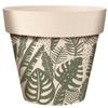 [A2051] - 'Tropical' Bamboo Plant Pot Green Beige - 17x15 Cm