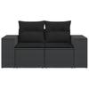 Vidaxl Sofa Ogrodowa Z Poduszkami, 2-Osobowa, Czarna, Polirattan