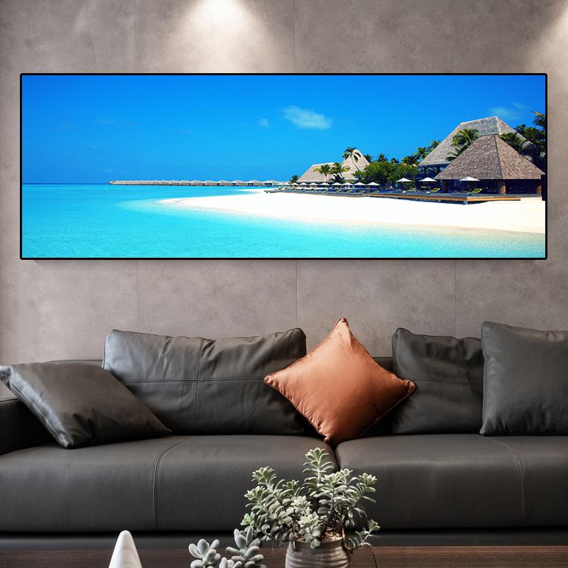 Пейзаж Тропический Морской Пляж Холст Картина Пальма Плакаты и принты Настенные Художественные Фотографии Гостиная Домашний Декор Без Рамки