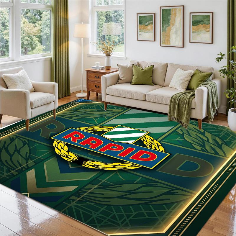 Rapid Wien FC Design Crystal Velvet Rug Soft Decorative Mat for Bedroom Entrance