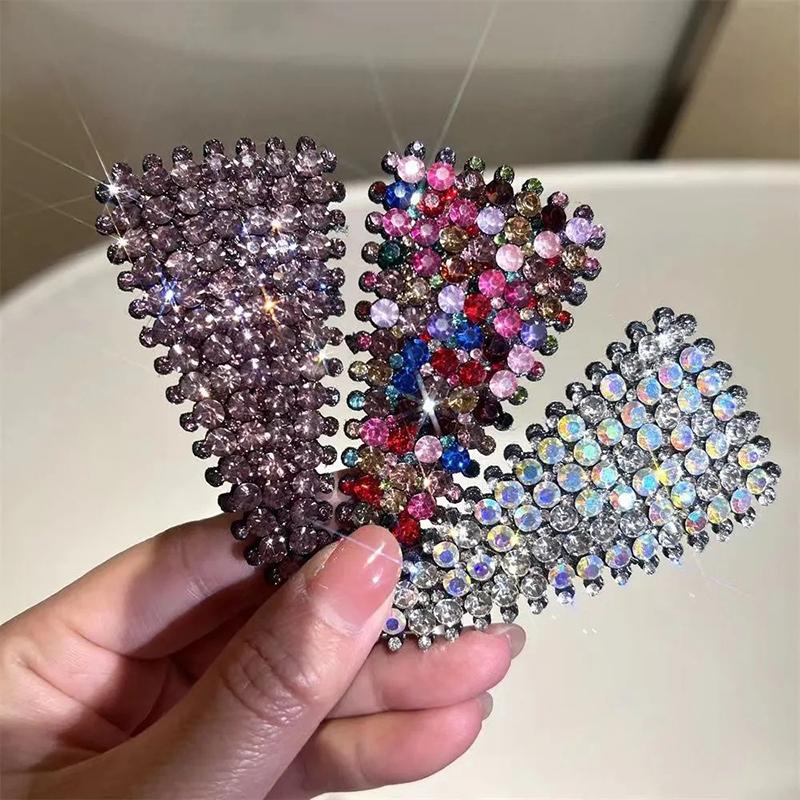 Блестящие хрустальные заколки для волос со стразами, изысканные заколки для челки, модные аксессуары для волос