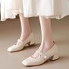 Pearl Square Head Single Shoes Women's Autumn New Models with Temperament Mary Jane Women's Shoes