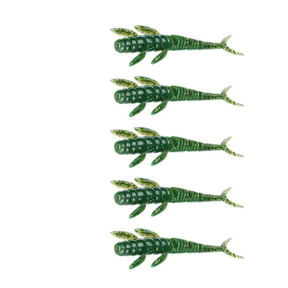 20pcs 7.3cm/1.3g Fishing Lure Laser Glitter Temptation Swimming Alien Worm Soft TPE Material Artificial Lures Sport Fishing