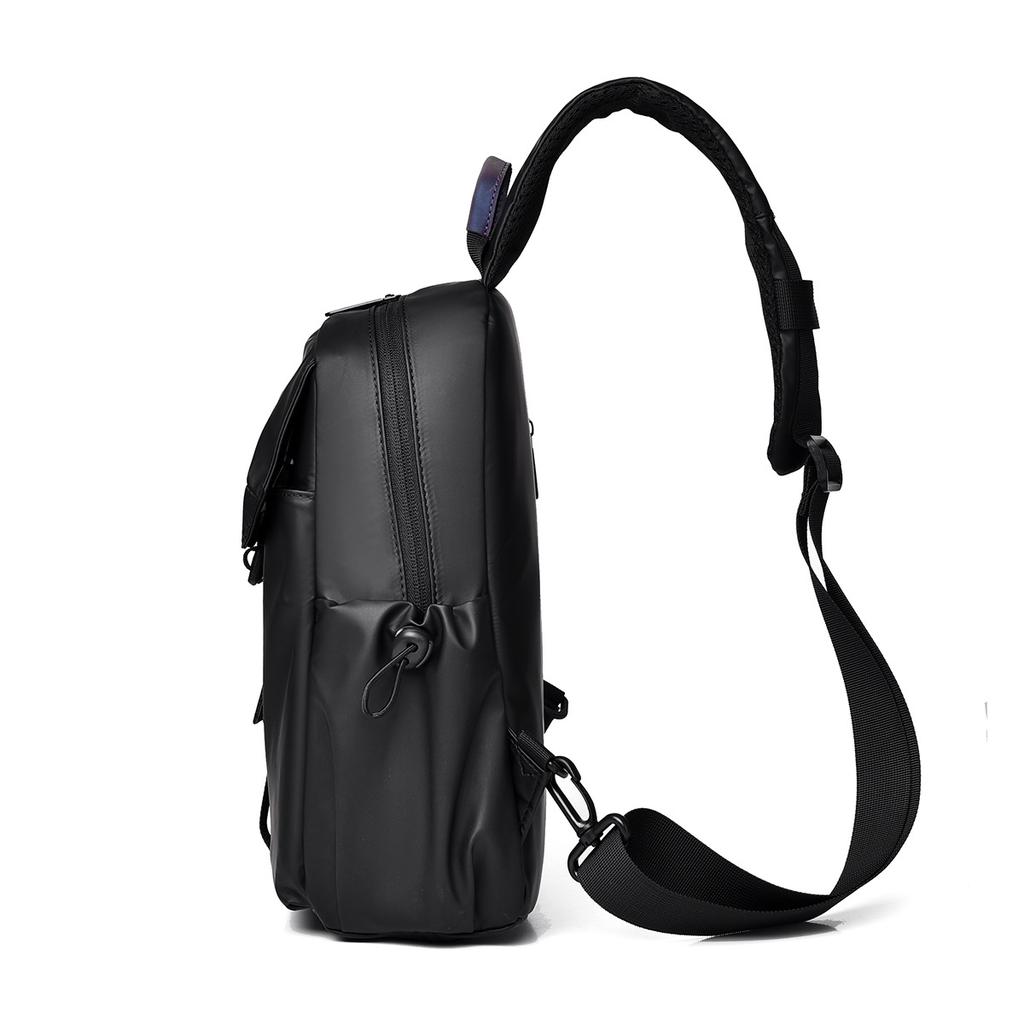 Men Waterproof Leather Film Chest Bag Lightweight Urban Shoulder Sling Bag Casual Crossbody Pack