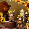 Resin Cow Gnomes Decor Sunflower Cow Doll Rustic Home Garden Cow Ornaments  Home Decor