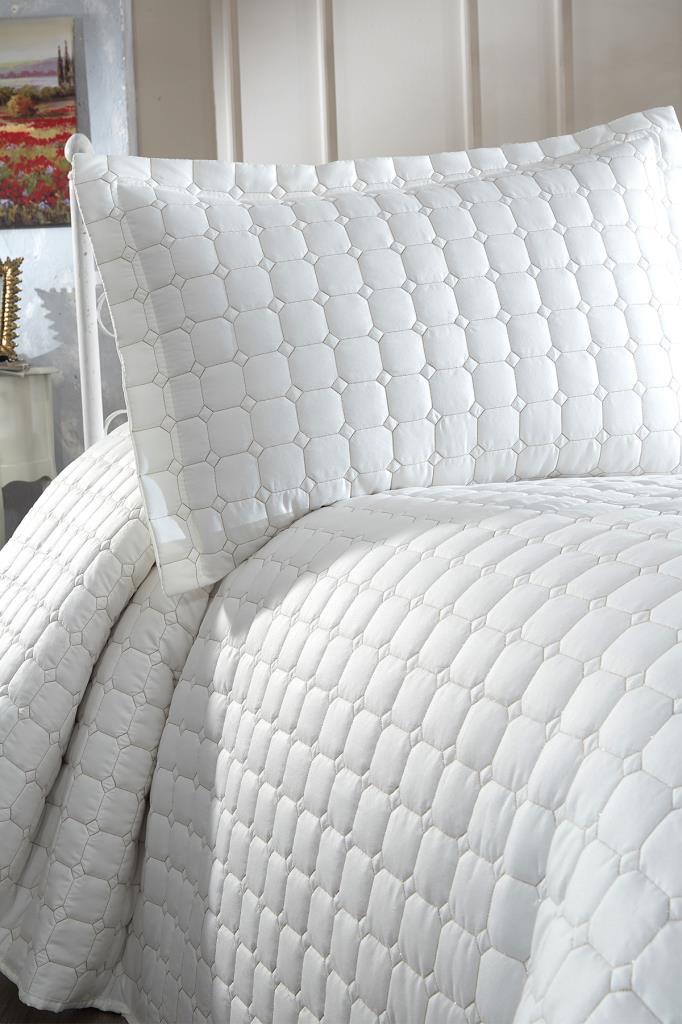 Estiva Queen Size Microcotton Bedspread 180x240 Cm Cream Color