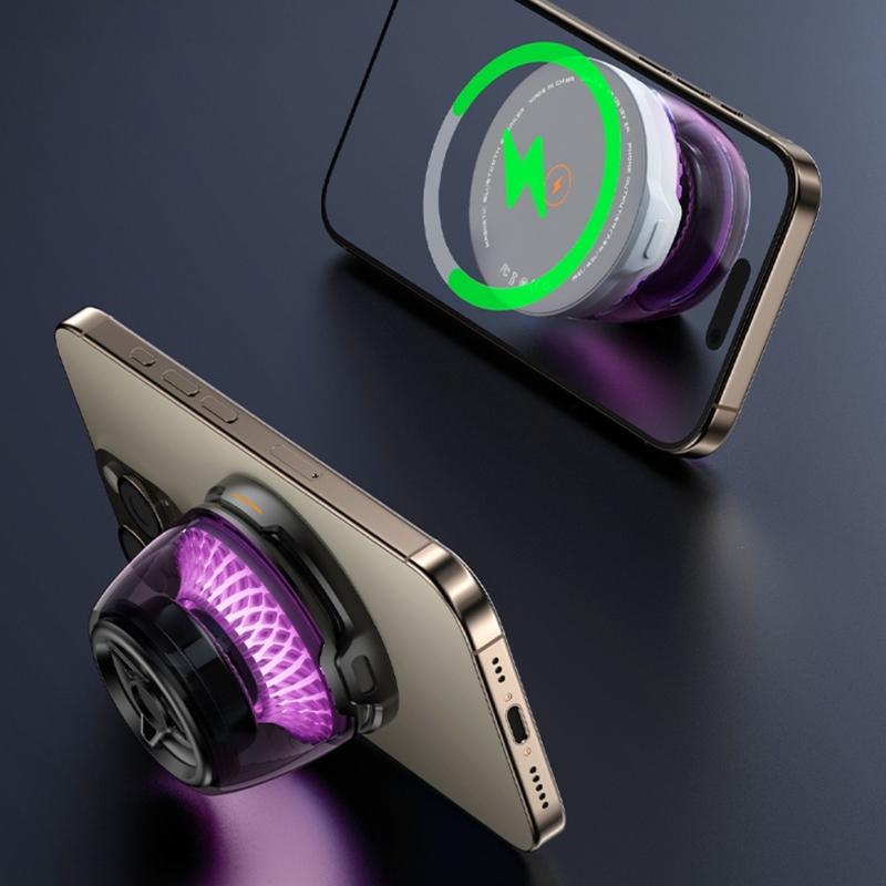 Портативная Bluetooth-совместимая колонка с беспроводной зарядкой 15 Вт и RGB-подсветкой для подростков и взрослых
