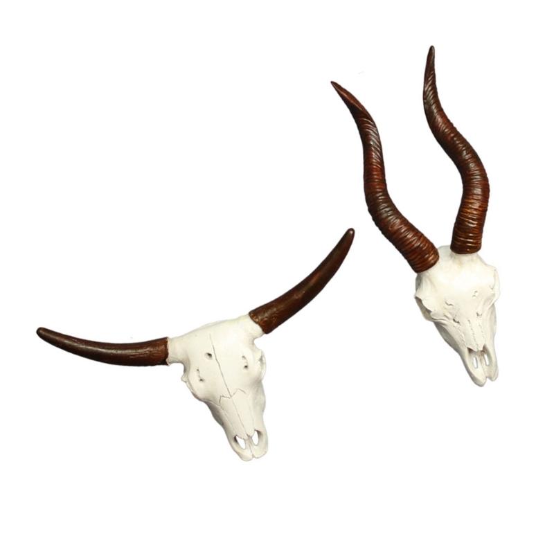 Eye Catching Animal Garden Decors Charm Artistic Animal Skull Craft Realistic Animal Head Animal Skull Craft for Wall