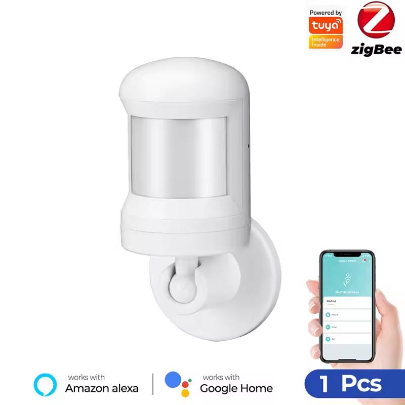 Tuya Zigbee PIR Датчик движения Умный дом Инфракрасный детектор присутствия человека Безопасность Работает с Alexa Google
