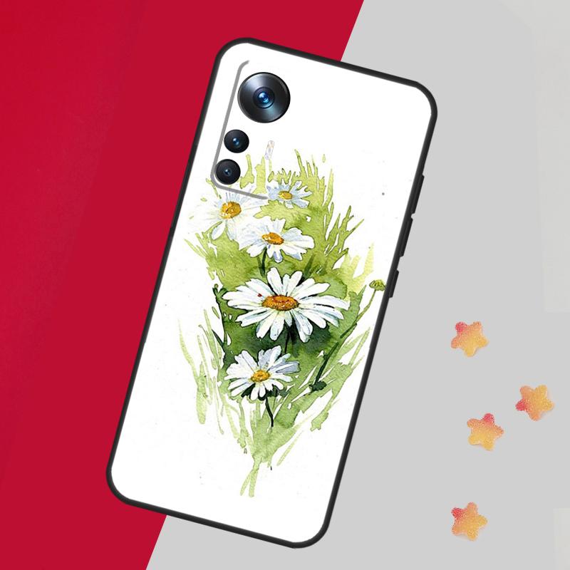 Акварельный чехол с ромашками для Xiaomi 15 Ultra 13 14 11T 12T 13T 14T Pro Чехол для POCO F7 F6 F5 X3 X5 X6 X7 Pro