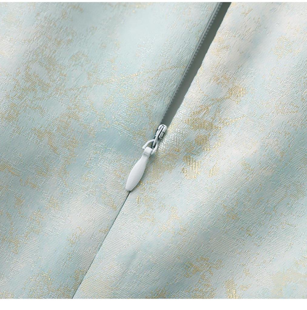 Nanyou Spring New Chinese Style Jacquard Satin Crepe Qipao Dress for Women