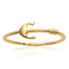 Gold Plated Ring 'Marine Anchor' Golden - 10x6 Mm
