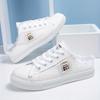 Women's Flat Sneakers Casual Lace Up Round Toe Non Slip Canvas Shoes Casual Walking Slides Shoes