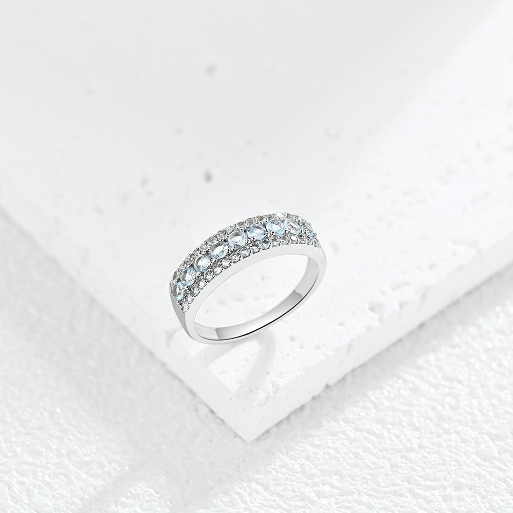 Очаровательные серебряные серьги и кольца для женщин и девочек, натуральный небесно-голубой топаз, камень в ноябре, изысканные украшения, подарок на день рождения