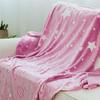 Blanket Glow In The Dark Non-fading Soft Comfortable Touch Star Pattern Pink