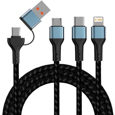 3-в-1 Быстрозарядный кабель для iPhone Huawei Micro USB Type C Зарядный кабель 1,2 м Многопортовый USB Мульти USB Зарядный кабель Линия