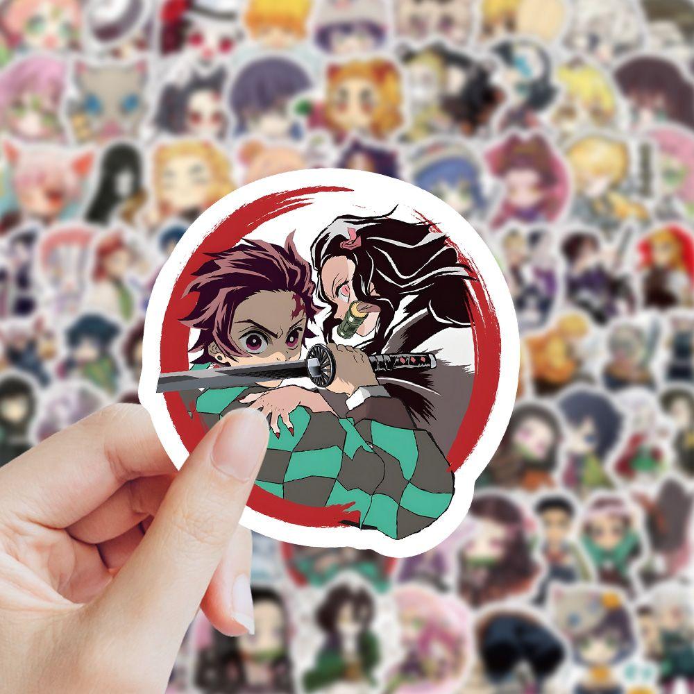60 шт. наклеек с героями аниме «Убийца демонов» для украшения мобильных телефонов, планировщиков и других предметов — водонепроницаемые декоративные наклейки