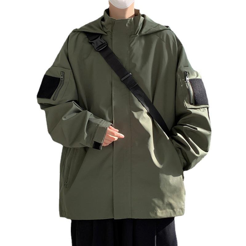 Jacket Jacket for Men Spring and Autumn New Style Harbor Wind Spring Baseball Suit for Male Teenagers Handsome Cardigan Hooded Coat