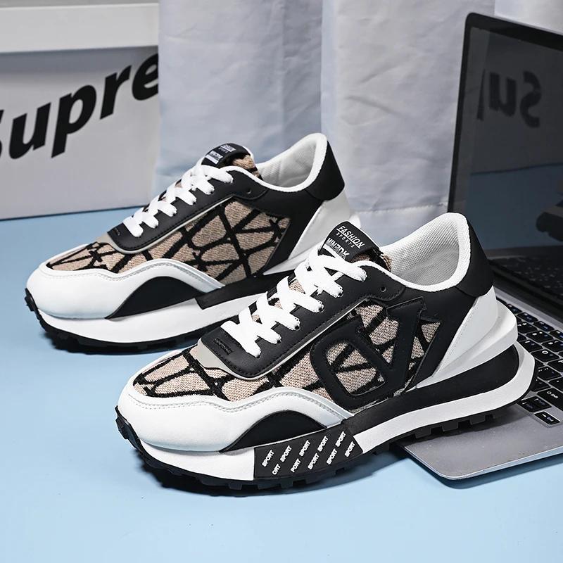 Новые весенние и осенние нескользящие мужские туфли Forrest Gump с толстой подошвой, модная дизайнерская спортивная обувь, дышащий размер 44