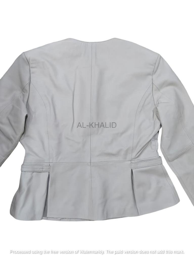 Женская белая кожаная куртка ручной работы из натуральной овчины, плиссированная, расклешенная, стильная