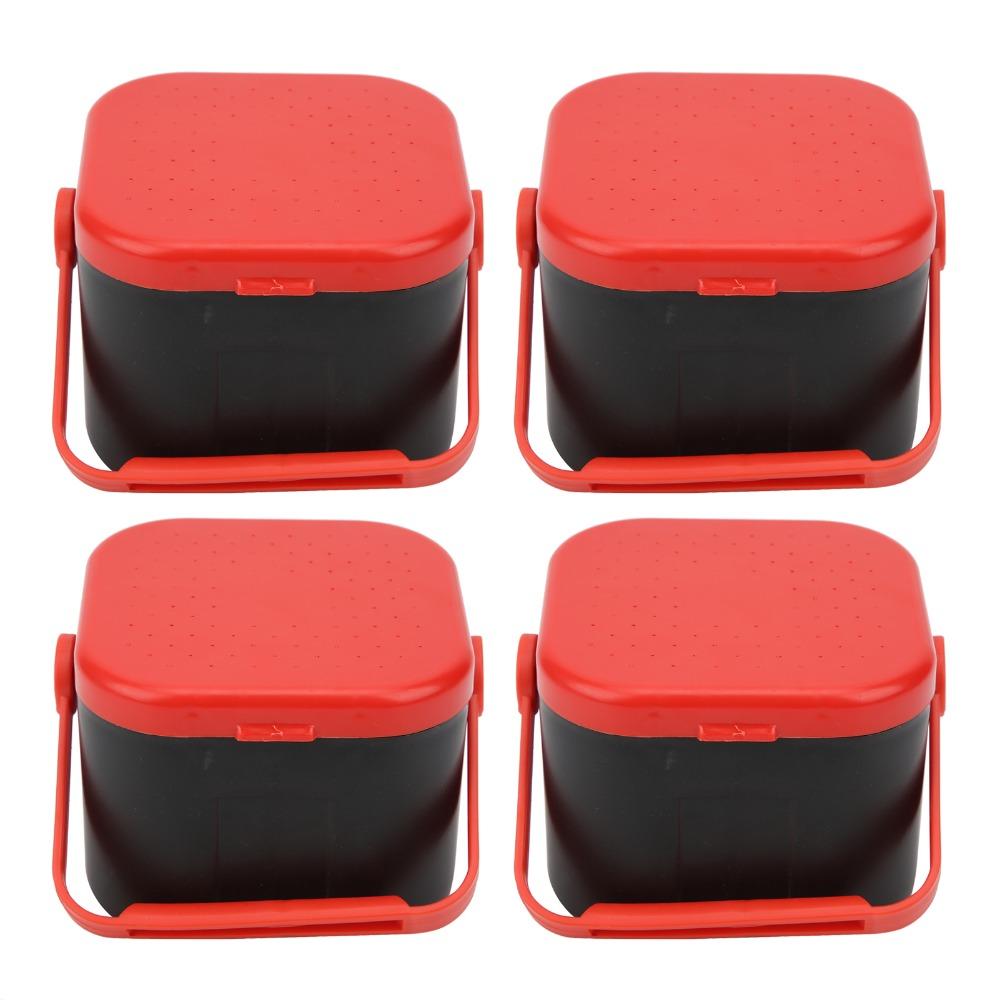 4PCS Plastic Worm Bait Holder with Clip Worm Storage Case Durable Fishing Bait Box for Lure Storage