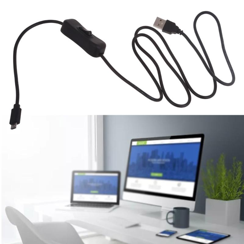 Удобный USB-кабель для зарядки Micro USB с кнопкой управления питанием для планшета, офисного настольного светильника, вентилятора, прикроватной лампы