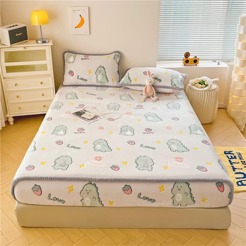 Двусторонний флисовый чехол на кровать со снежинками, трехсекционный мягкий наматрасник Simmons, детский флисовый коричневый чехол для подушки