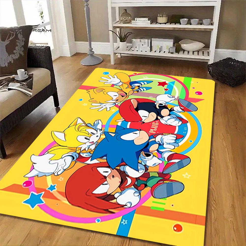 Sonic The Hedgehog Characters Decoration,Carpet,Living Room,Bedroom, Non-slip,Square rug