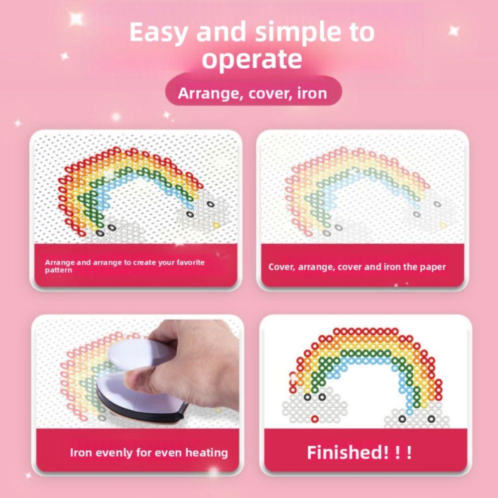 Набор для рукоделия «Сделай сам» из бобовых, листы для пегборда, термонаклейки с бусинами, обучающие игрушки