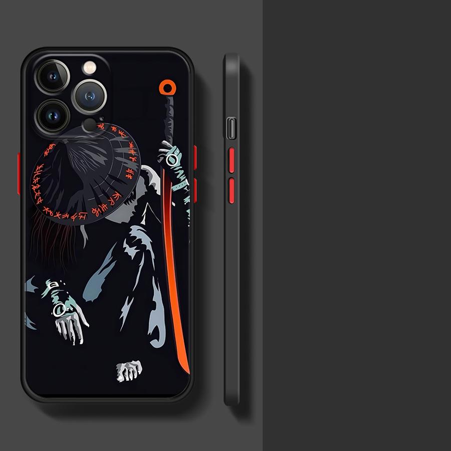 Крутой чехол для телефона с аниме-самураем для Apple iPhone 15 16 Pro XS Max 16e 13 14 Plus XR SE 7 8 12 11 Pro plus Матовый