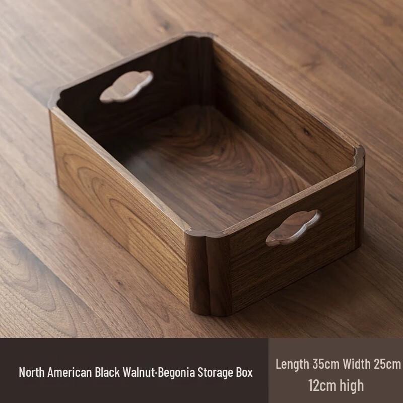 Black Walnut Wood Desktop Storage Tray