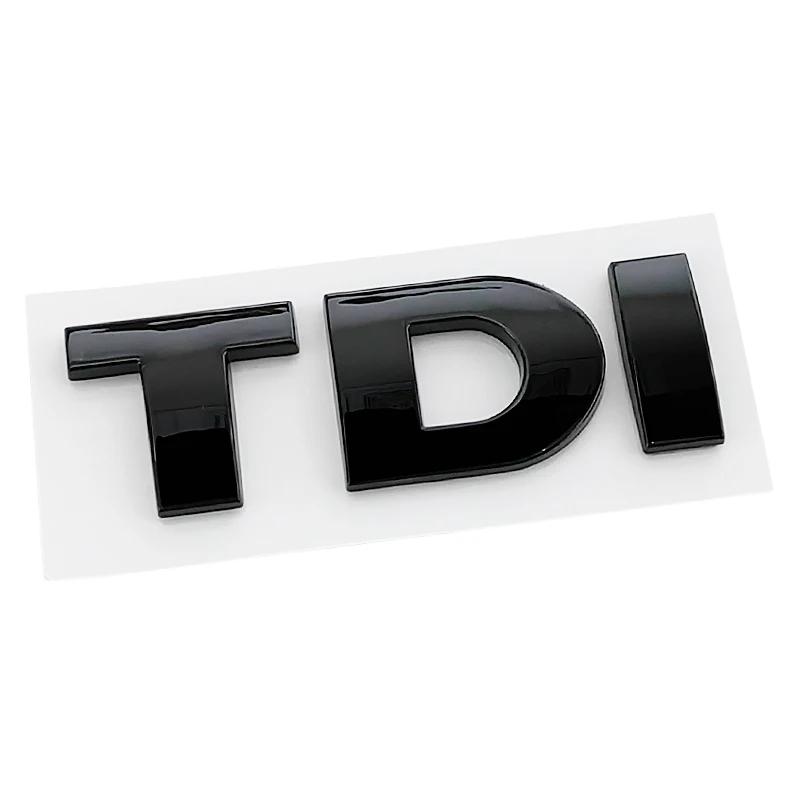 SVLHP1 3D ABS Black Logo TDI Emblem Car Trunk Badge For VW Passat Jetta Touareg Tiguan Touran Golf 4 5 6 Caddy TDI Sticker Accessories